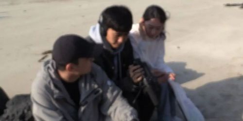 在水中
