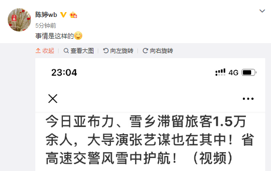 张艺谋坐火车由交警护送被质疑享特权，老婆陈婷：1.5万滞留旅客同获护航