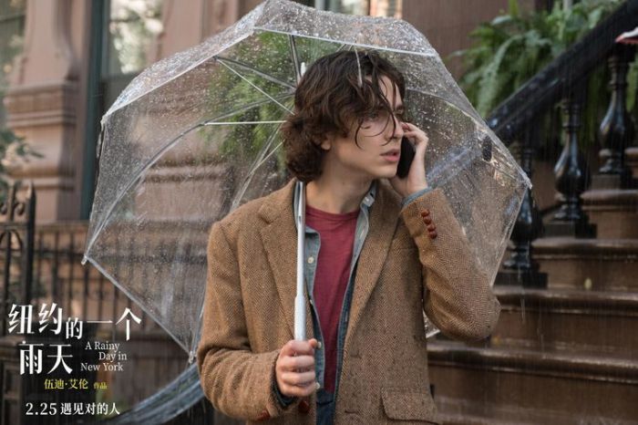 爱情电影《纽约的一个雨天》发布“情遇”版定档预告及海报，宣布将于2月25日全国上映